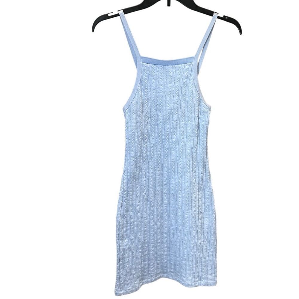 Zara blue knitted halter bodycon dress knit Size Small - Picture 2 of 14
